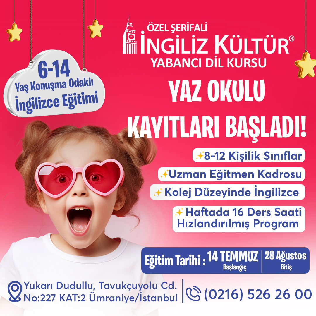 Şerifali İngiliz Kültür Yaz Okulu Kayıtları Başladı!